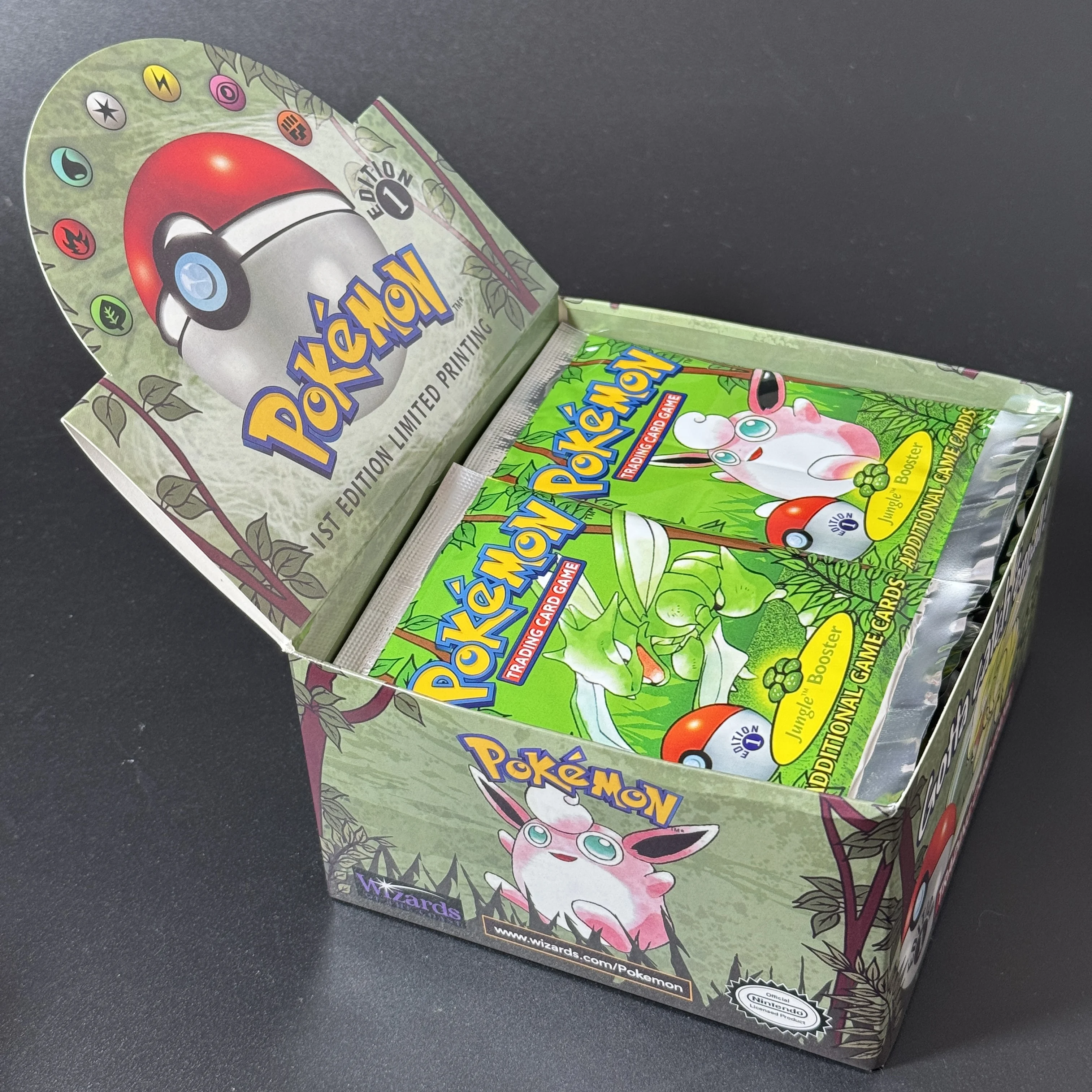 PKM Base Set Fossil Jungle Team Rocket Neo Destiny Booster Box 1999 2000 Year 1st Edition 1Box 36 Packs Proxy Game Cards Sealed