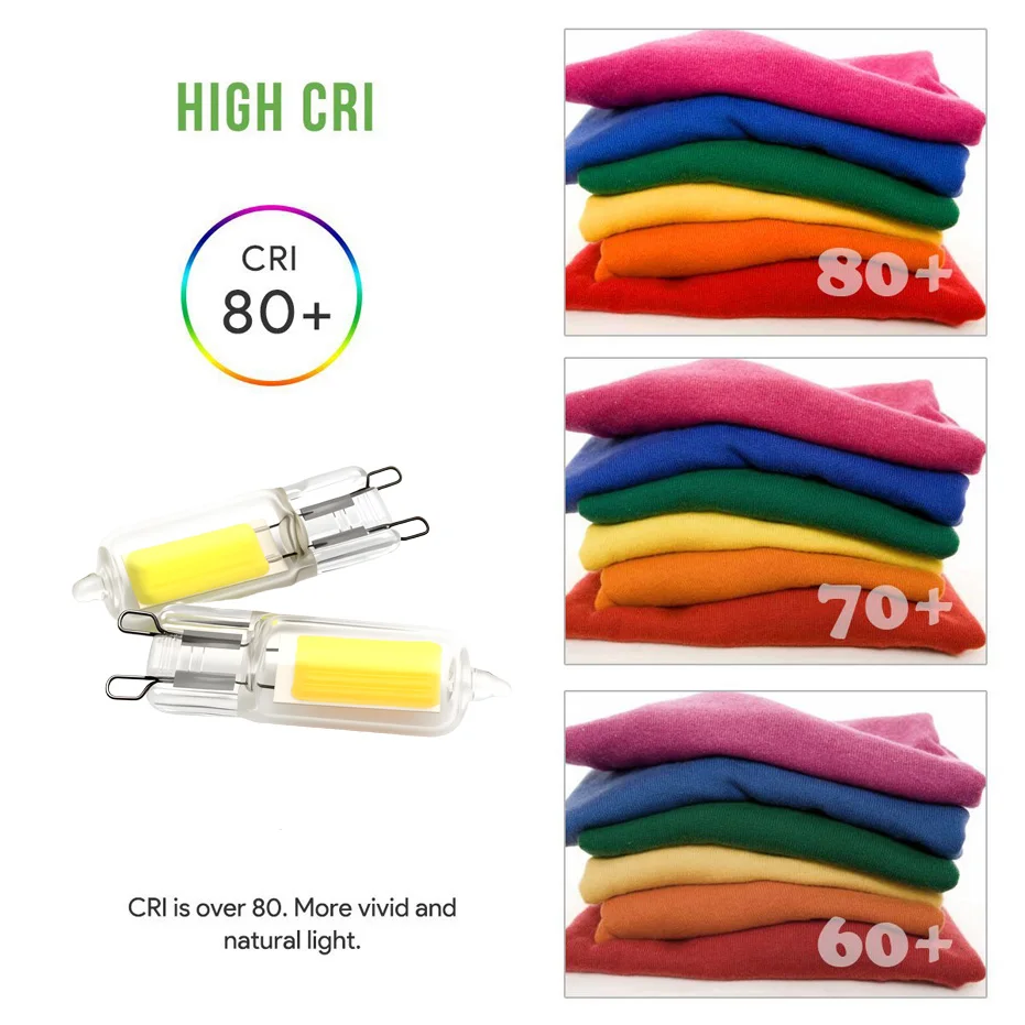 G9 LED Bulb 3W COB Glass Lamp 220V 110V Warm White 3000K White 6000K Energy Saving Light Replace Halogen Crystal Chandelier