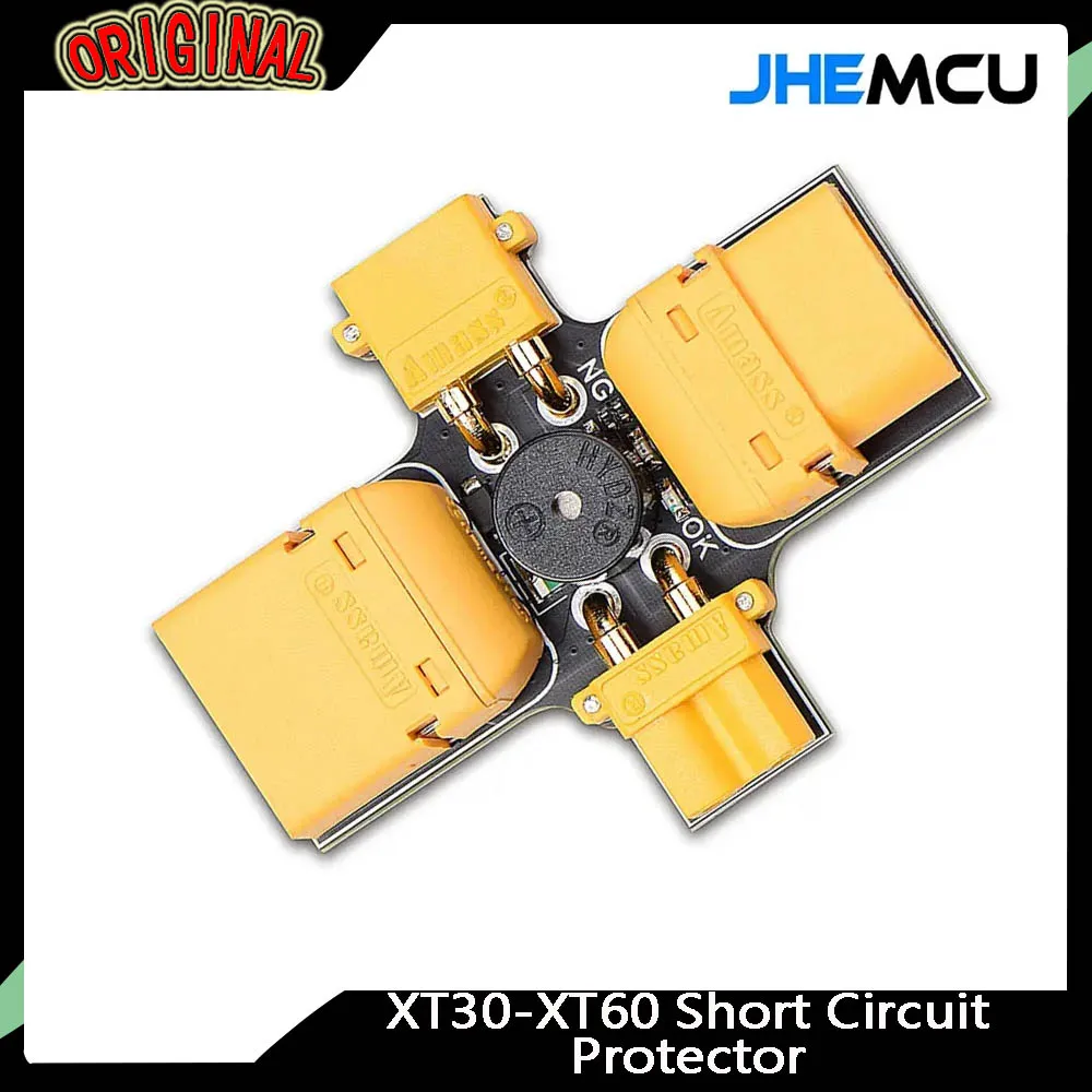 JHEMCU Smoke Stopper XT30-XT60 Short Circuit Protector Built-in Sound Alarm 1-8S Lipo 30V 2.5A-3.5A for RC FPV Drone