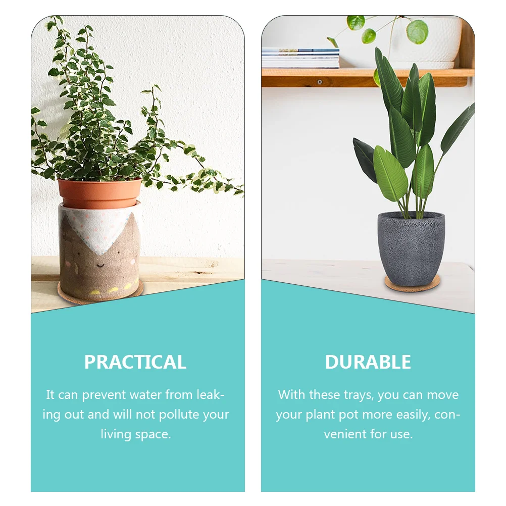 

3Pcs Cork Plant Mats Round Absorbent Cork Mats Gardening Flowerpot Trays Protect Flower Indoor Outdoor Balcony Garden
