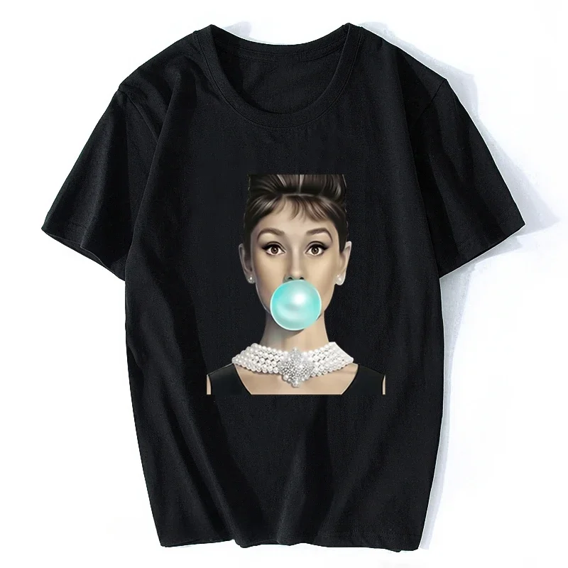 Audrey Hepburn T-Shirt Classic Men Cotton T-Shirt With Audrey Hepburn Harajuku O-Neck Short Sleeve graphic oversized Outfits