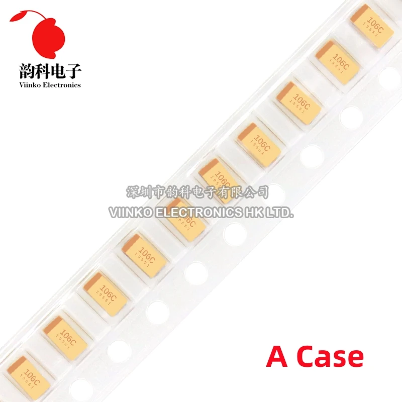 10szt Typ A 100UF 0.22UF 1UF 4.7UF 10UF 22UF 33UF 47UF Kondensator tantalowy 6.3V 10V 16V 25V 35V 226 336 224 475 106 107 476 105