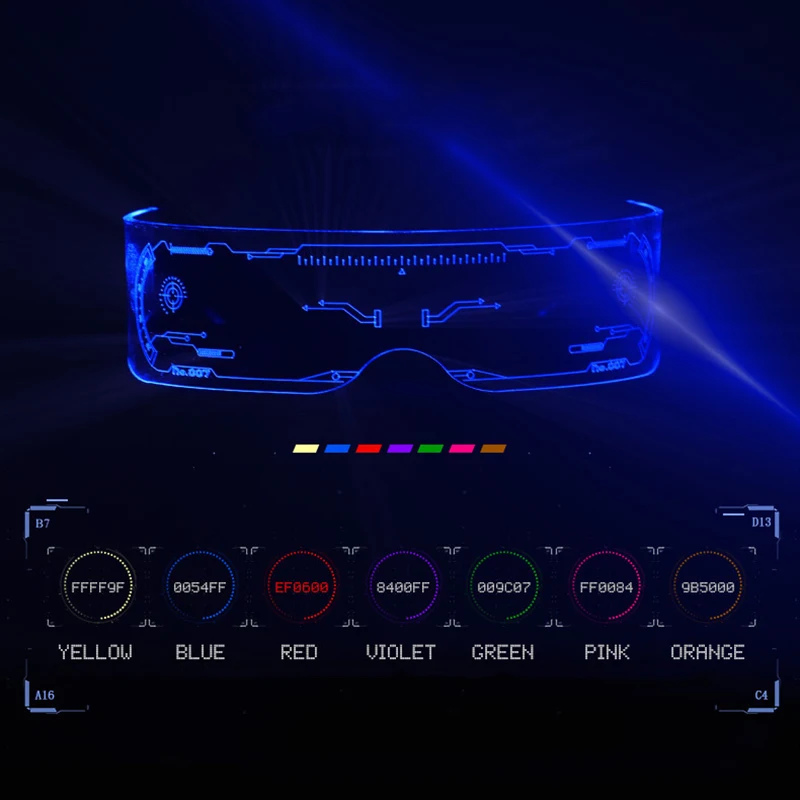 LED Luminous Cyberpunk Sunglasses Women For Men Sun Glasses Brand Designer Trend Punk Steampunk Light Up Colorful Goggles UV400