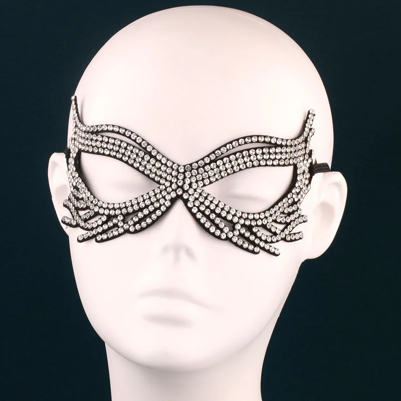 Halloween dance half face mask with holiday party new party accessories with rhinestones