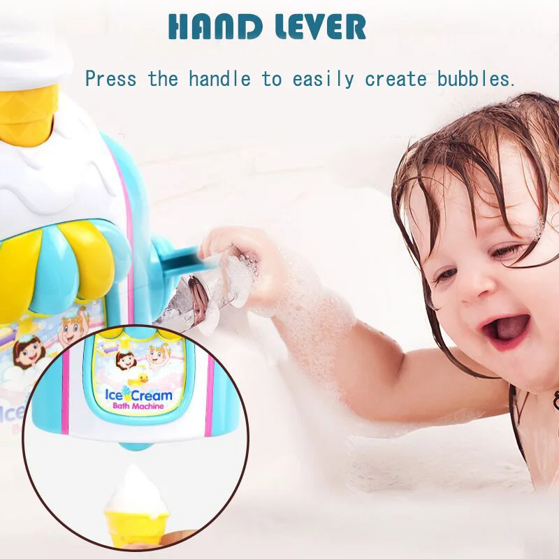 Bathtub Soap Machine Blowing Bubble Baby Bath Toys Music Kids ice cream Bathtub Soap Automatic Bubble Maker for Children