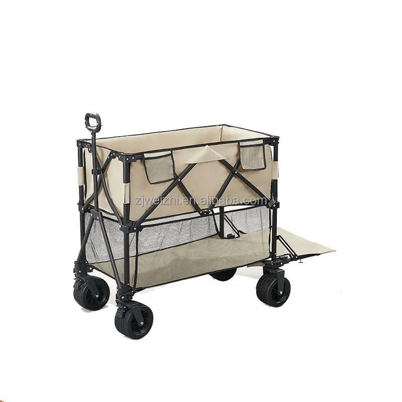 

Large Capacity Outdoor Beach Wagon Cart with Heavy Duty Big Wheels Folding Design for Sand Garden Use OEM Customizable