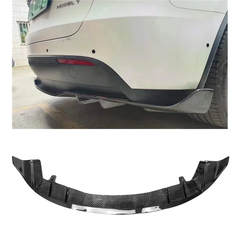 Dry Carbon Fiber V style Diffuser Trim Exterior Bumper Protect Cover For Model Y Glossy Black Bumper Diffuser customcustom