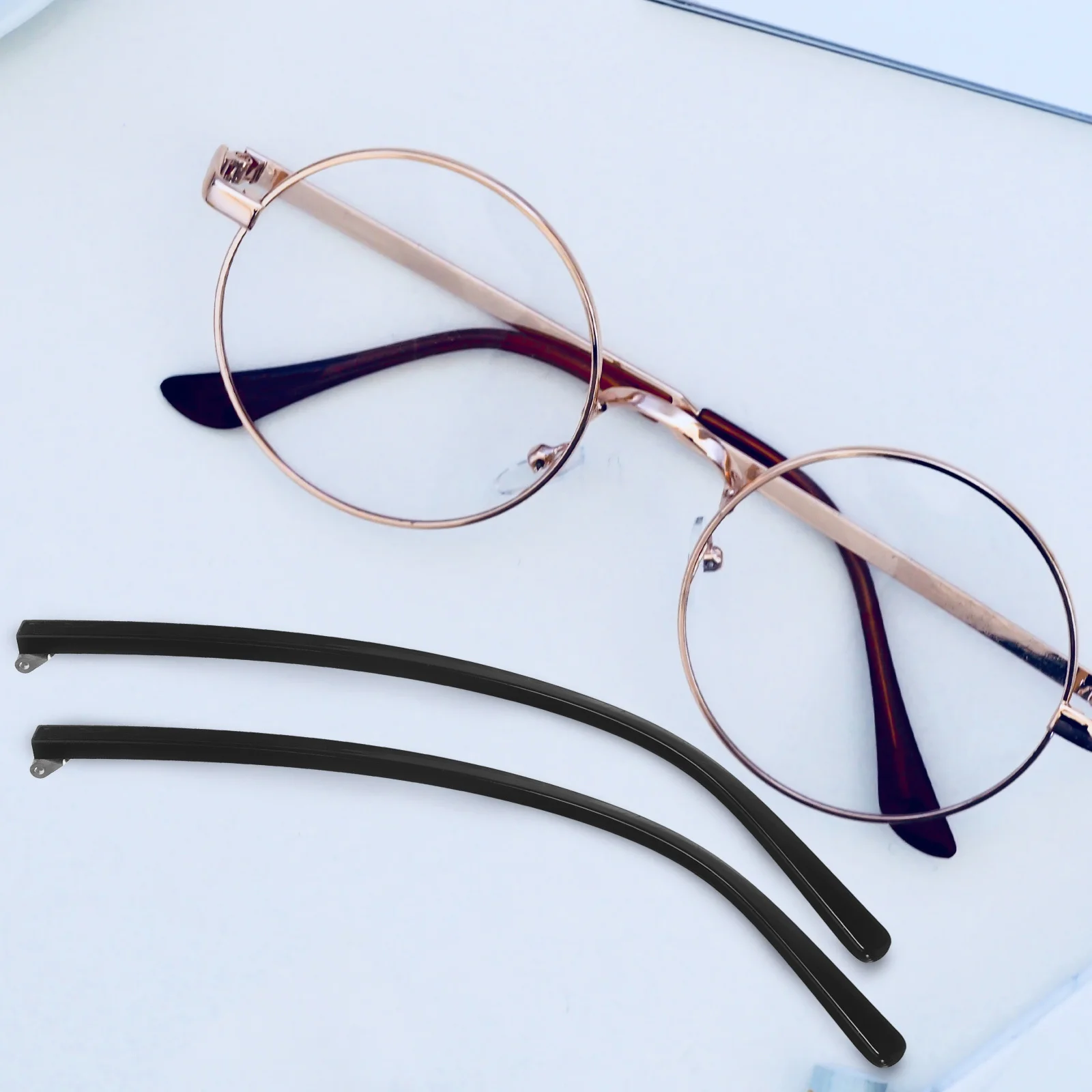 زوج واحد من النظارات البديلة بأرجل الذراع المعدنية معبد النظارات خفيف الوزن وتصميم مريح مناسب لمجموعة إصلاح النظارات #5