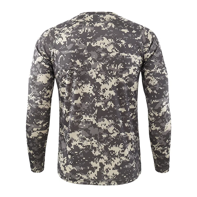 New Tactical Hunting Camouflage T Shirt Male Breathable Quick Dry   Hiking Full Sleeve Outwear T-shirt for Men