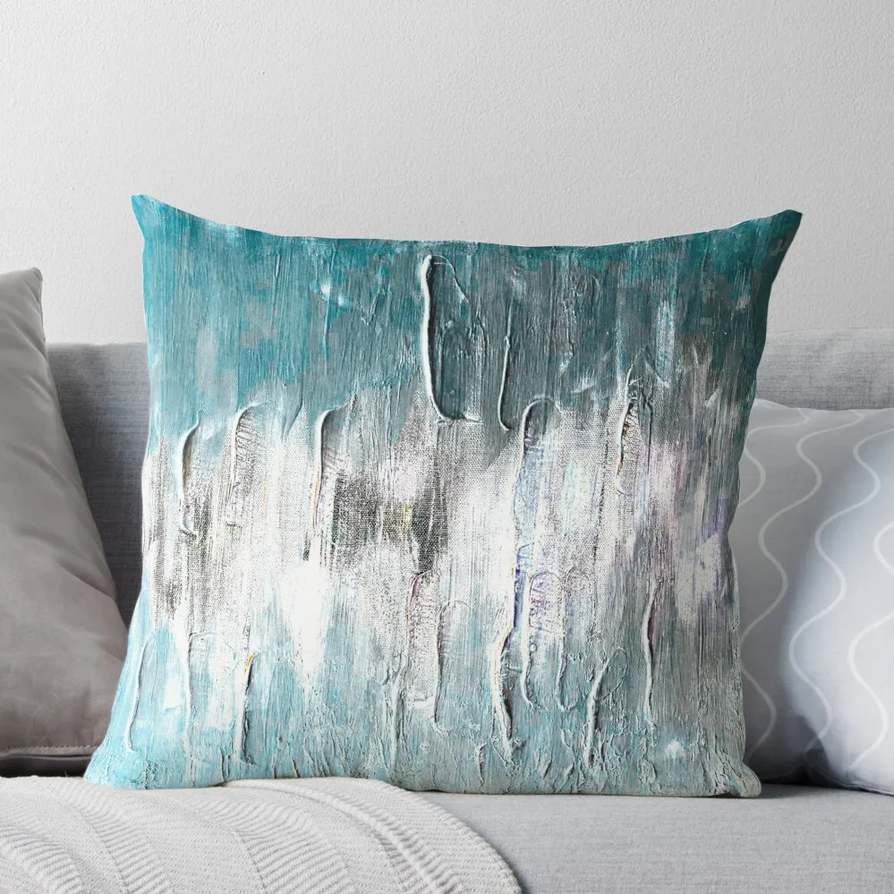 

Ocean teal and blue waves abstract Throw Pillow Sofa Cushions Sitting Cushion