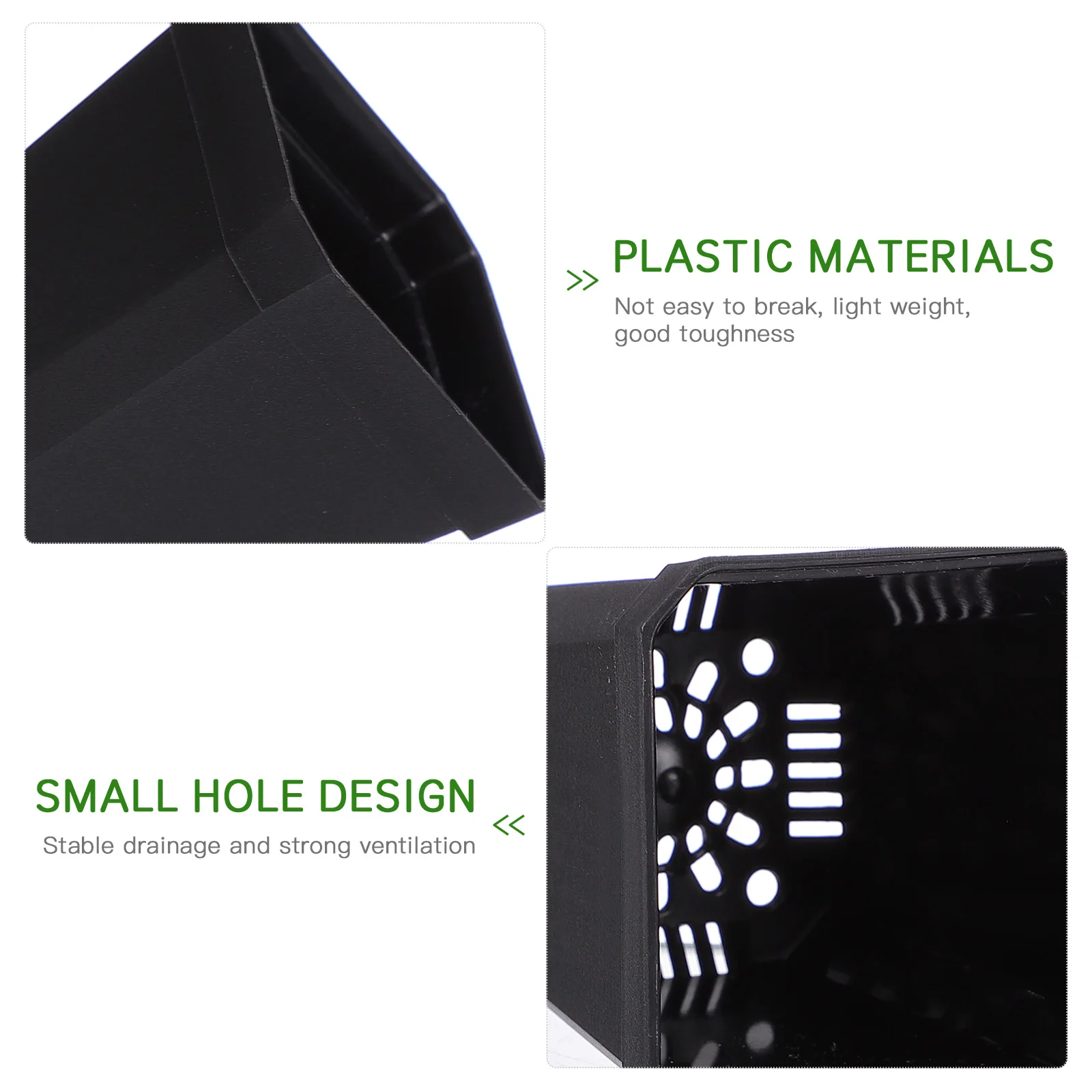 10pcs Thickened Plastic Flower Pots Square Plant Nursery Containers Reusable Garden Starting Pot For Seedlings Cuttings