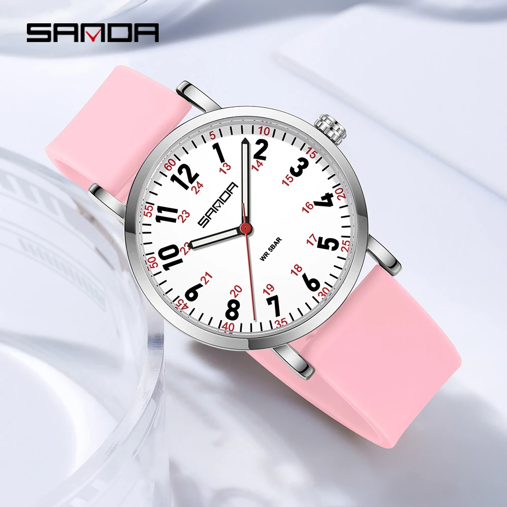 SANDA Новинка 3267, легкие роскошные модные студенческие кварцевые часы, водонепроницаемые, простые, темпераментные, повседневные женские часы 2026