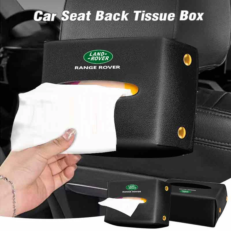 

Car Tissue Box Armrest Storage Case Seatback Napkin Holder Accessories For Land Rover Range Rover Evoque Velar Defender