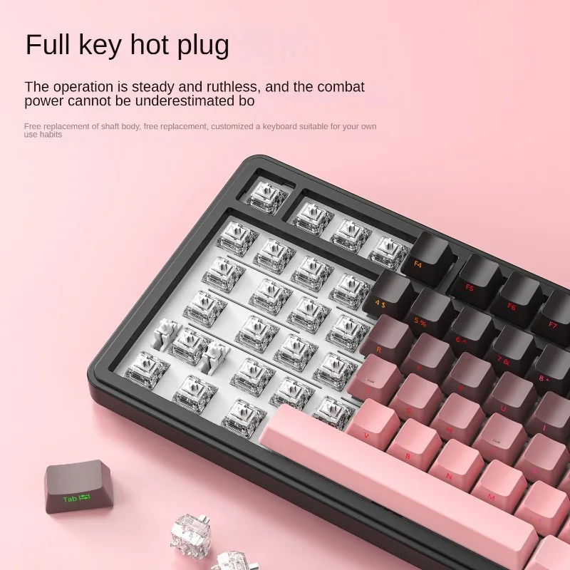 Attack Shark X85 Wireless Bluetooth Gradient Colour Mechanical Computer Keyboard Metal Knob Full Keys Hot Swap Gaming Keyboard