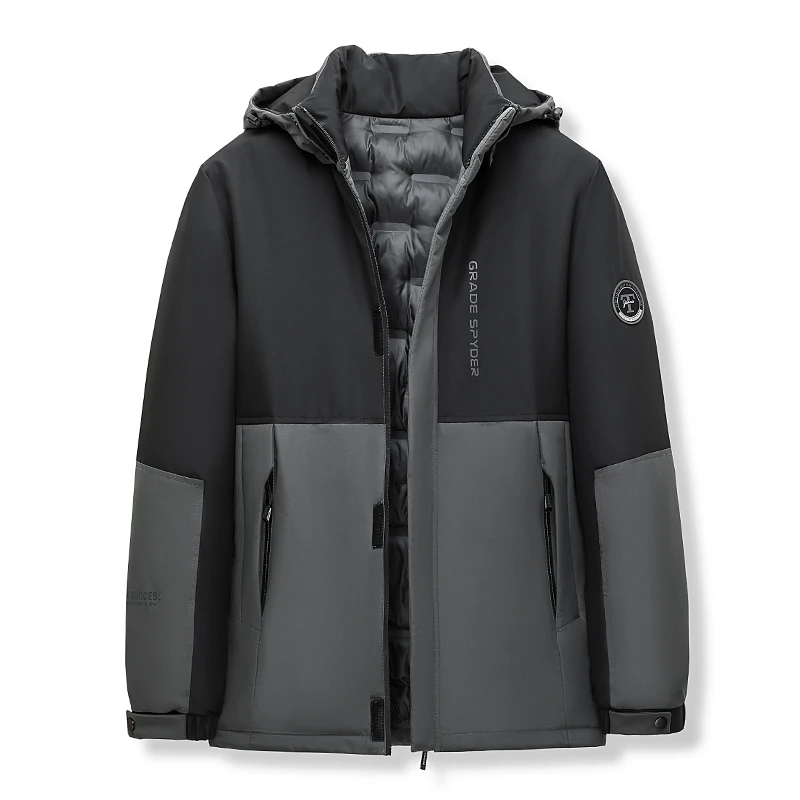 

Зимняя хлопковая куртка, мужская утолщенная новая повседневная хлопковая куртка средней длины с капюшоном, теплая куртка с белым поясом