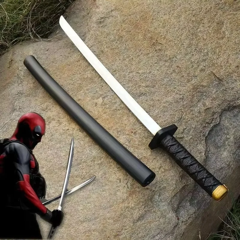 61cm Deadpool Katana rekwizyty do Cosplay broń dla młodzieży zabawki prezenty dla dzieci Pu Anime dusza figurka miecz nóż samurajski miecz ninja