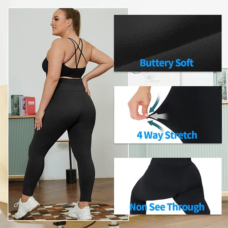 Women Leggings High Waist Black Yoga Pants Butt Lifting Burgundy Tights Buttery Soft Fabric 4 Way Stretch Workout Leggings