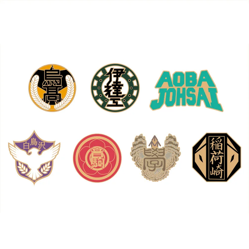 Haikyuu!! Aoba Johsai Karasuno Nekoma Shiratorizawa Customania Inarizaki High School Official Authorization Zinc Alloy Badge