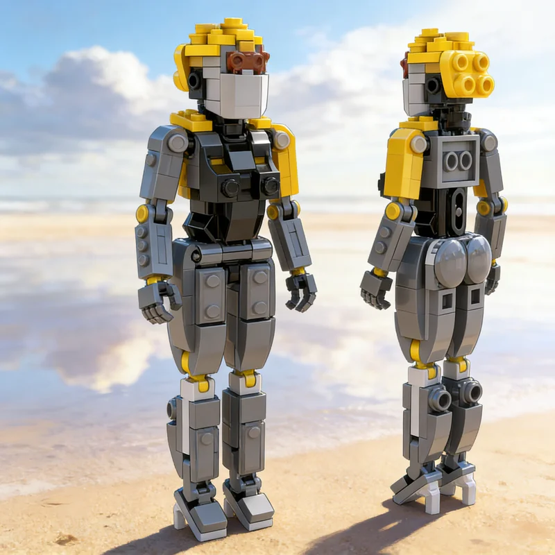 263pcs MOC Icons Atomic Heart Project Twin Robots Ballet Dancers Model Building Blocks Toy Architecture Christmas Gift Brick