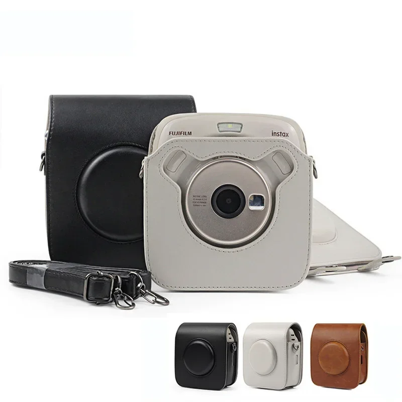 Bolsa para cámara, funda de cuero PU Vintage con correa para el hombro, funda protectora para cámara, funda de transporte para FUJIFILM Instax SQUARE SQ20 SQ10