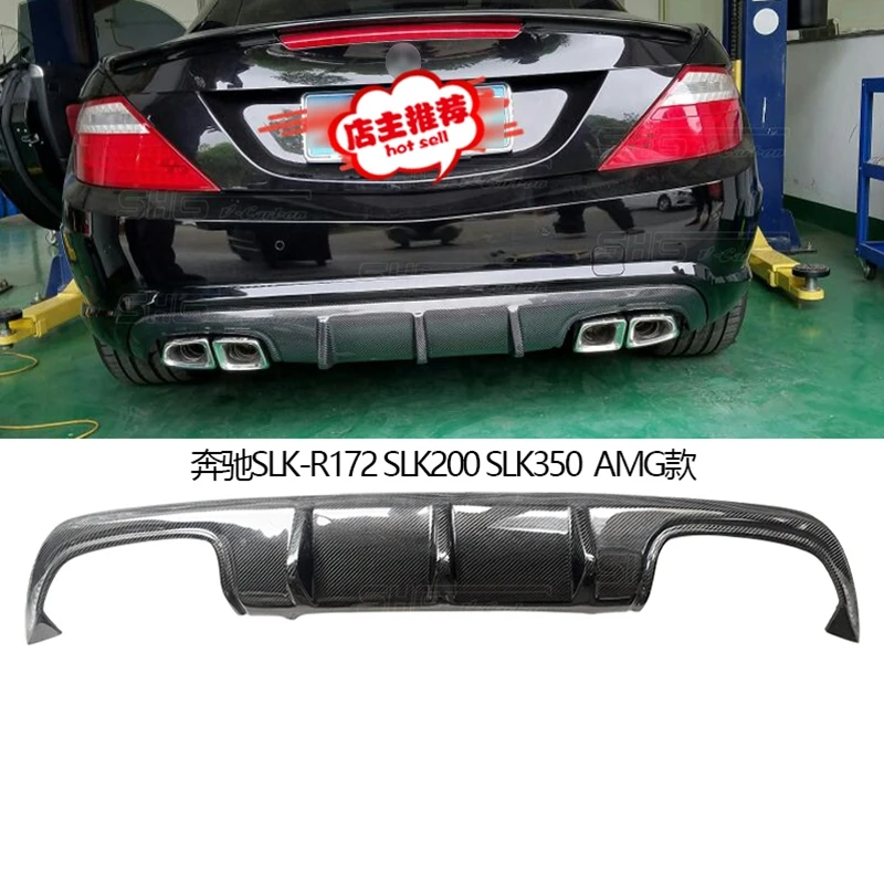 Carbon Fiber Rear Bumper Lip Spoiler Diffuser Cover For Benz Slk Class R171 R172 Slk200 Slk250 Slk300 Slk350 Slk55 2005-2019