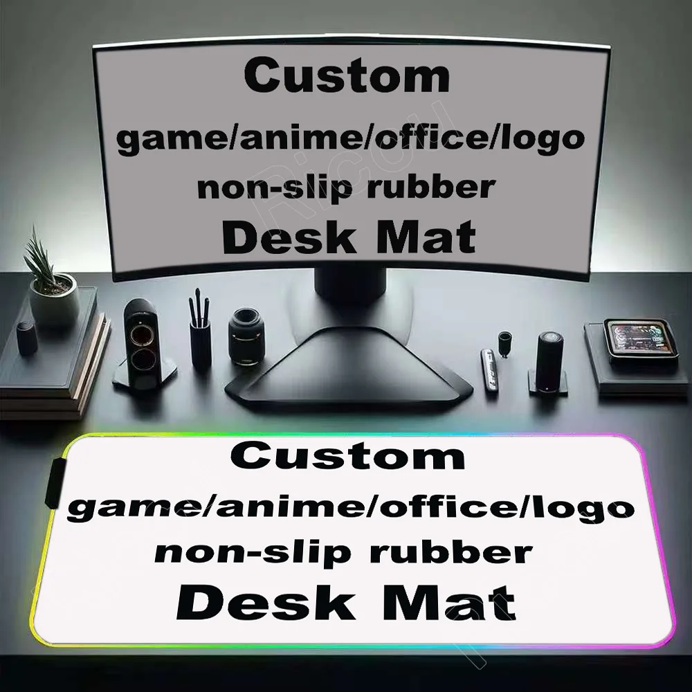 Diy RGB Desk Mat PC Computer Custom Game HD Mousepad LED Playmat Non-Slip Rubber Carpet Mouse Pad Desktop XXL 400x800mm Mice Mat