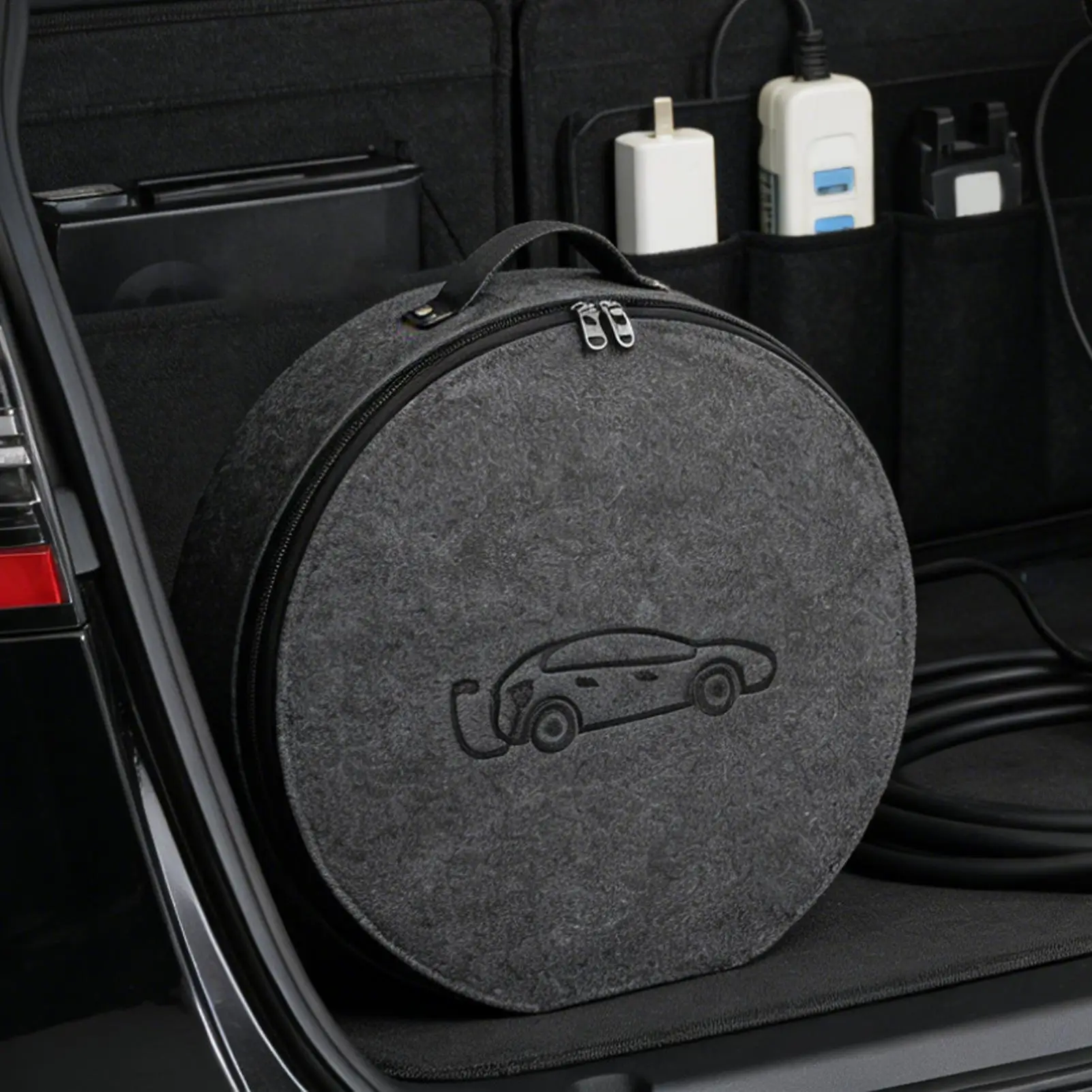 Electric Car Charger Storage Bag Waterproof Car Battery Cable Handled Bag EV Car Charging Guns Storage Organizer