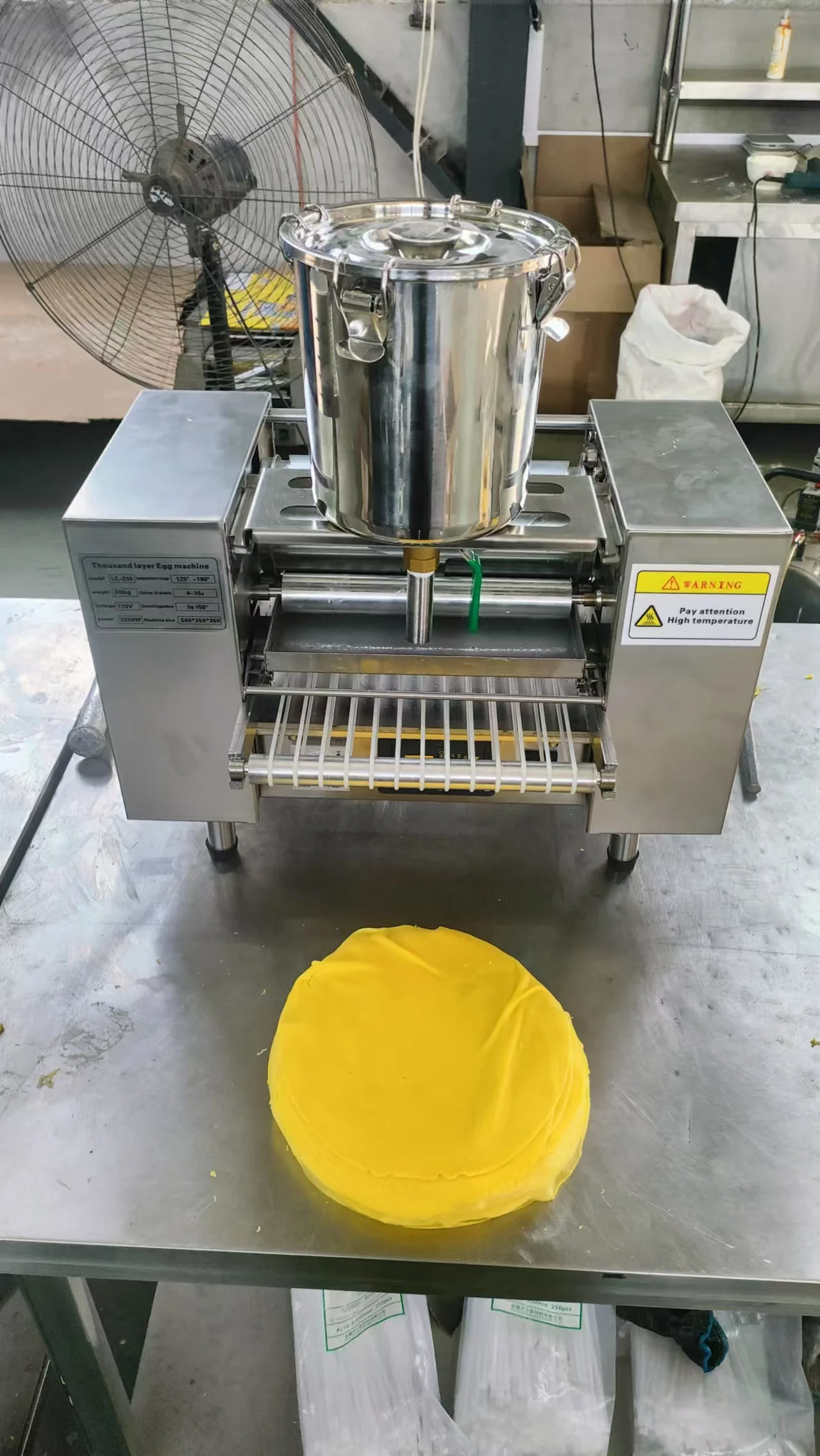 12 Inch Commercial Automatic Mini Mille Crepe Wrapper Cake Machine Thickness AdjustableThousand Layer Spring Roll Pancake Maker