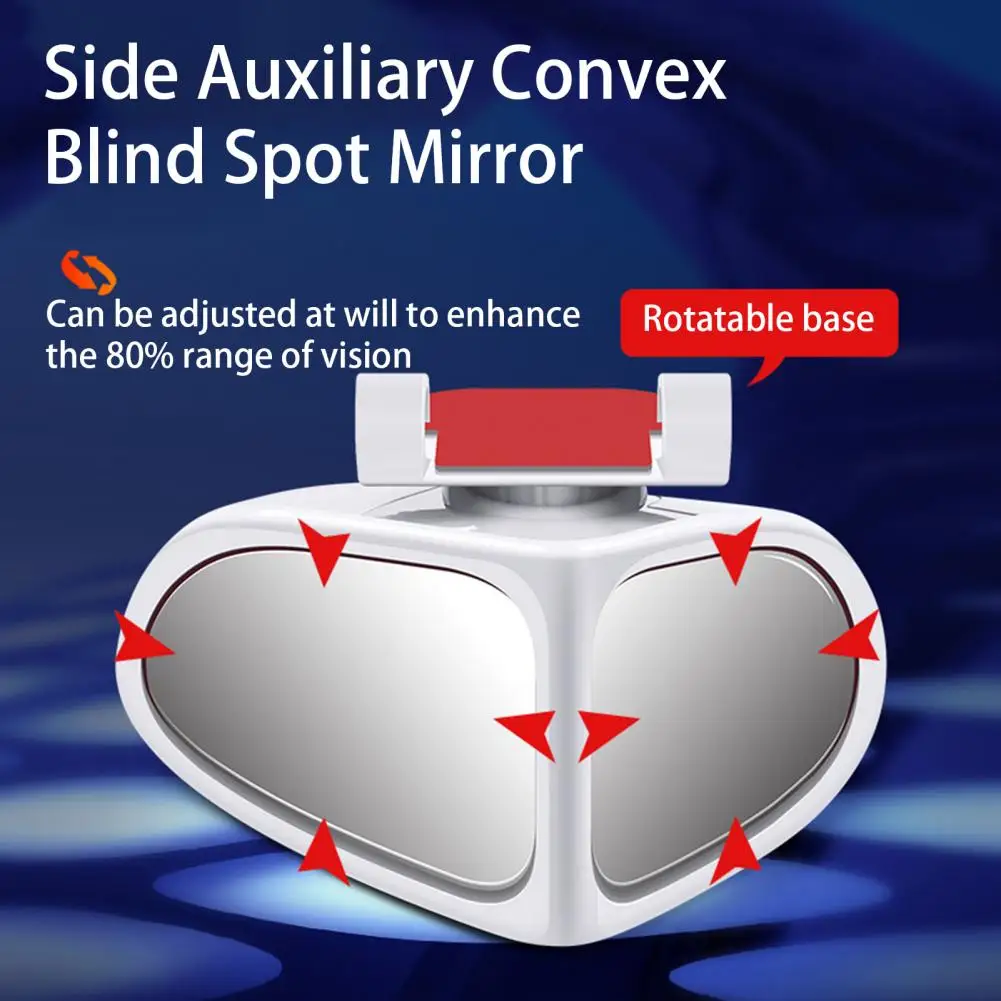 60 Degree Rotatable 2 Side Car Blind Spot Convex Mirror Automibile Exterior Rear View Parking Mirror Safety Accessories