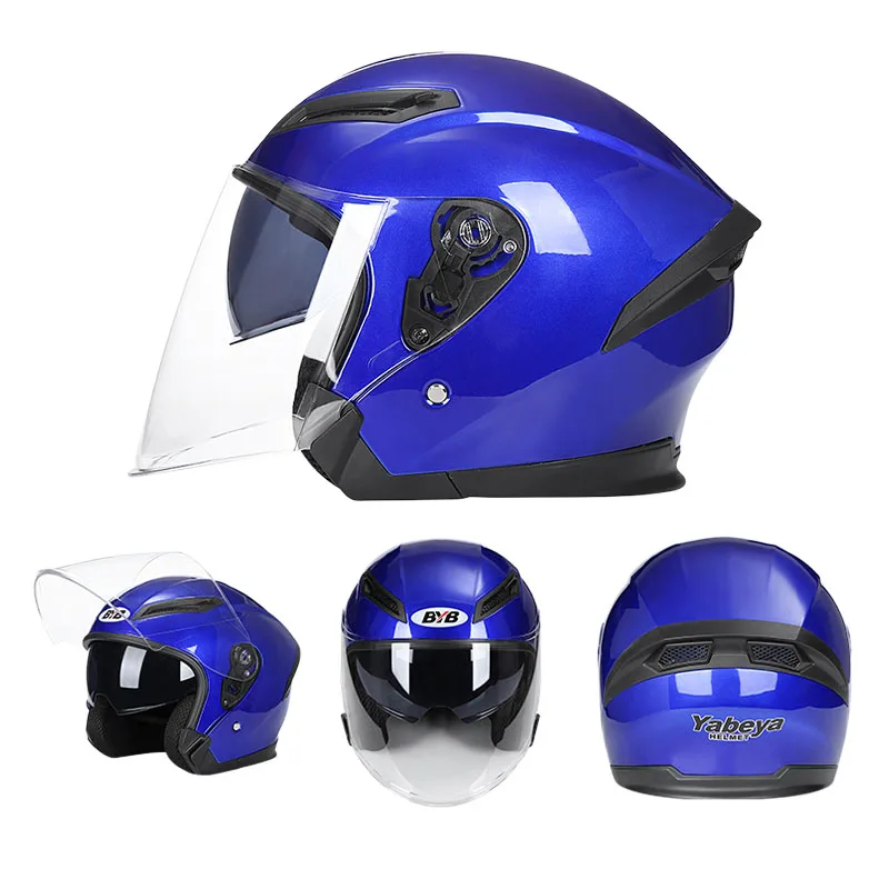 

Мотоциклетный шлем для мужчин и женщин, защитный шлем для езды на мотоцикле с двойным визором, 3/4 Casco Moto, защитная мотокепка