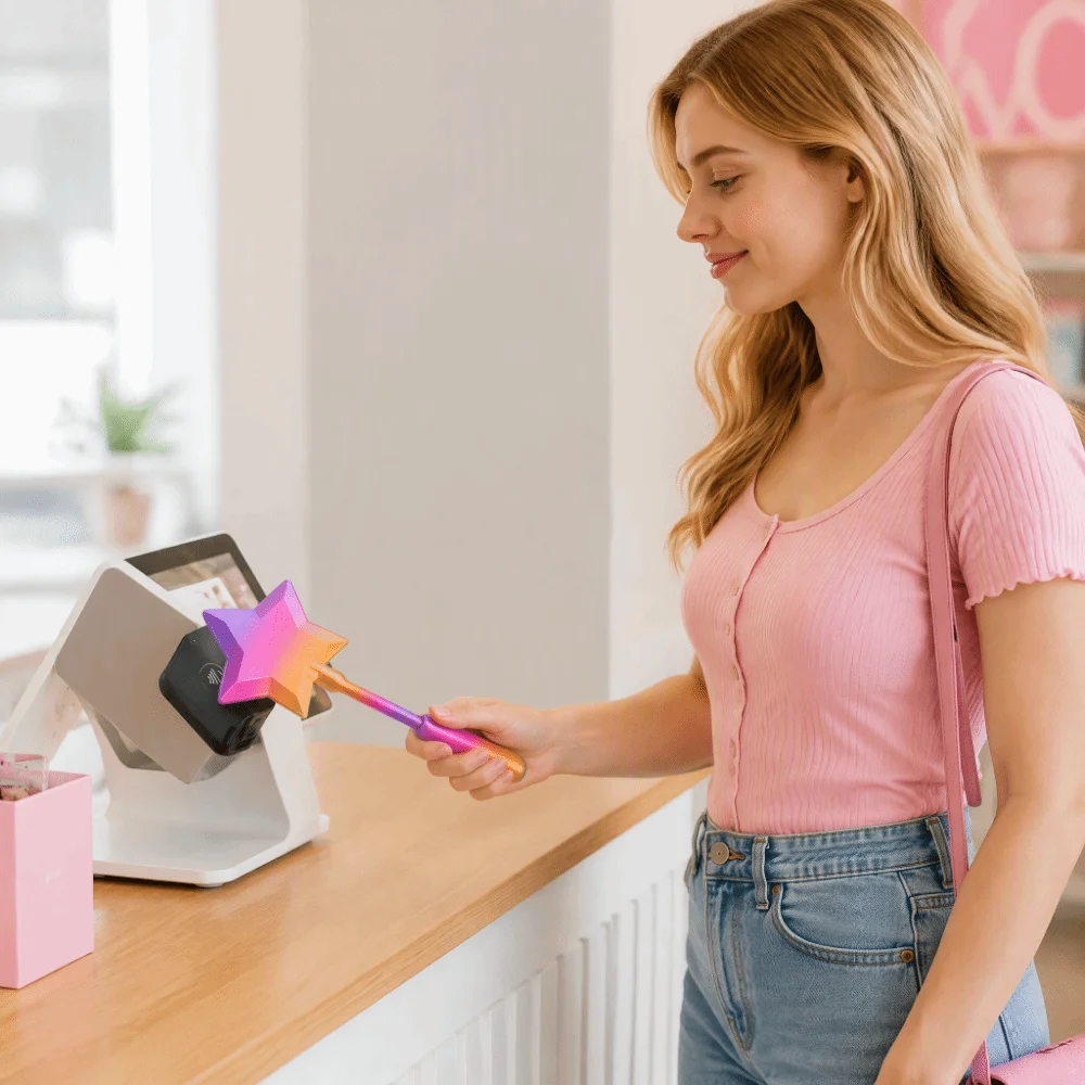 3D Printed Credit Card Wand Retractable Design Concealed Slot Tap To Pay Card Holder Star Shape Snug Card Holder