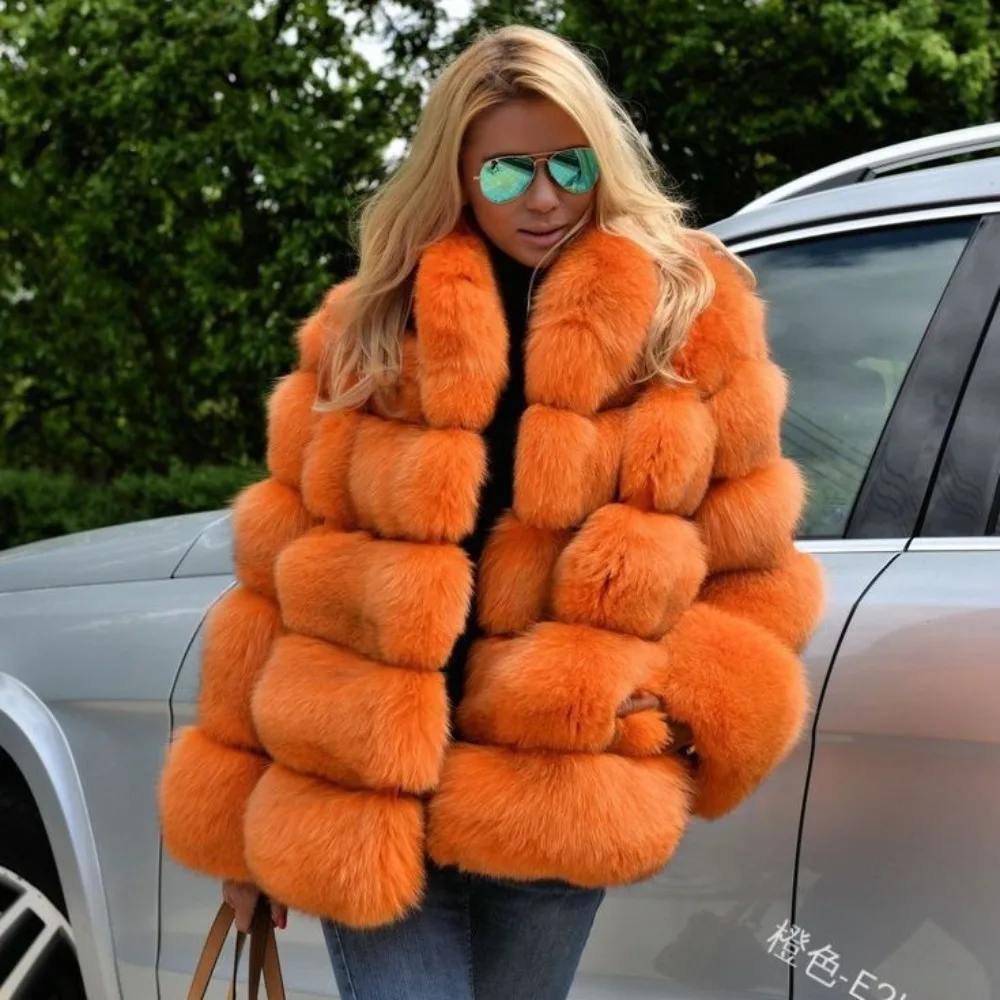 Women Faux Fur Jacket Thick Loose Long Coat Warm Turn Down Collar Full Sleeve Open Stitch Thick Coats Solid Winter 2025