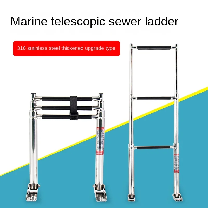 

316 Stainless Steel Speedboat Yacht Marine Water Ladder Deck Ladder Foldable Telescopic Ladder Climbing