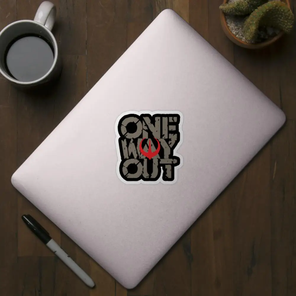 One Way Out Sticker for Laptop Decor Bedroom Car Cute Cartoon Art Fashionable Public Suitcase