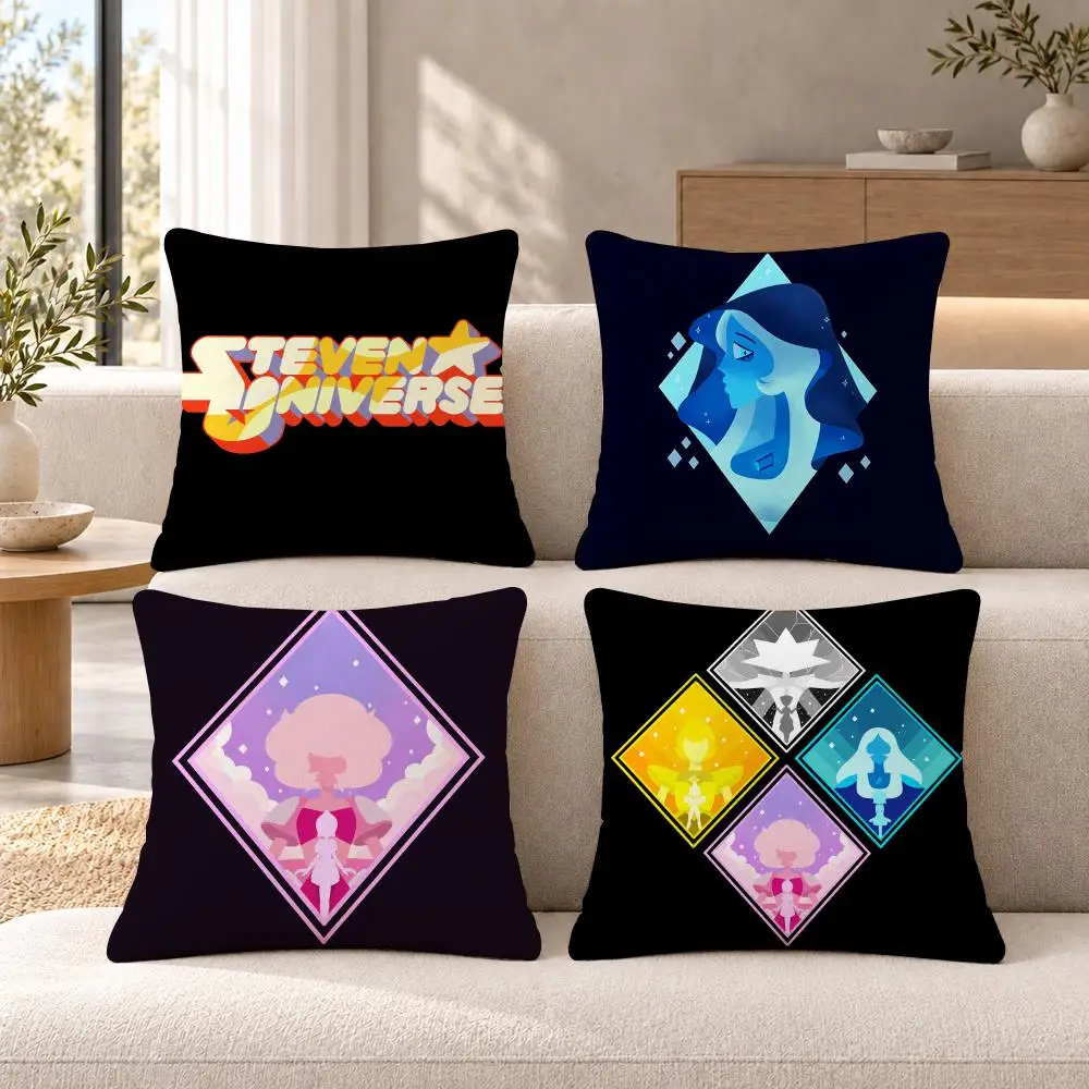 Cartoon Fantasy S-Steven Universe Cushion Cover Soft Short Plush Sofa Bedroom Den Car Dorm Decor Gifts