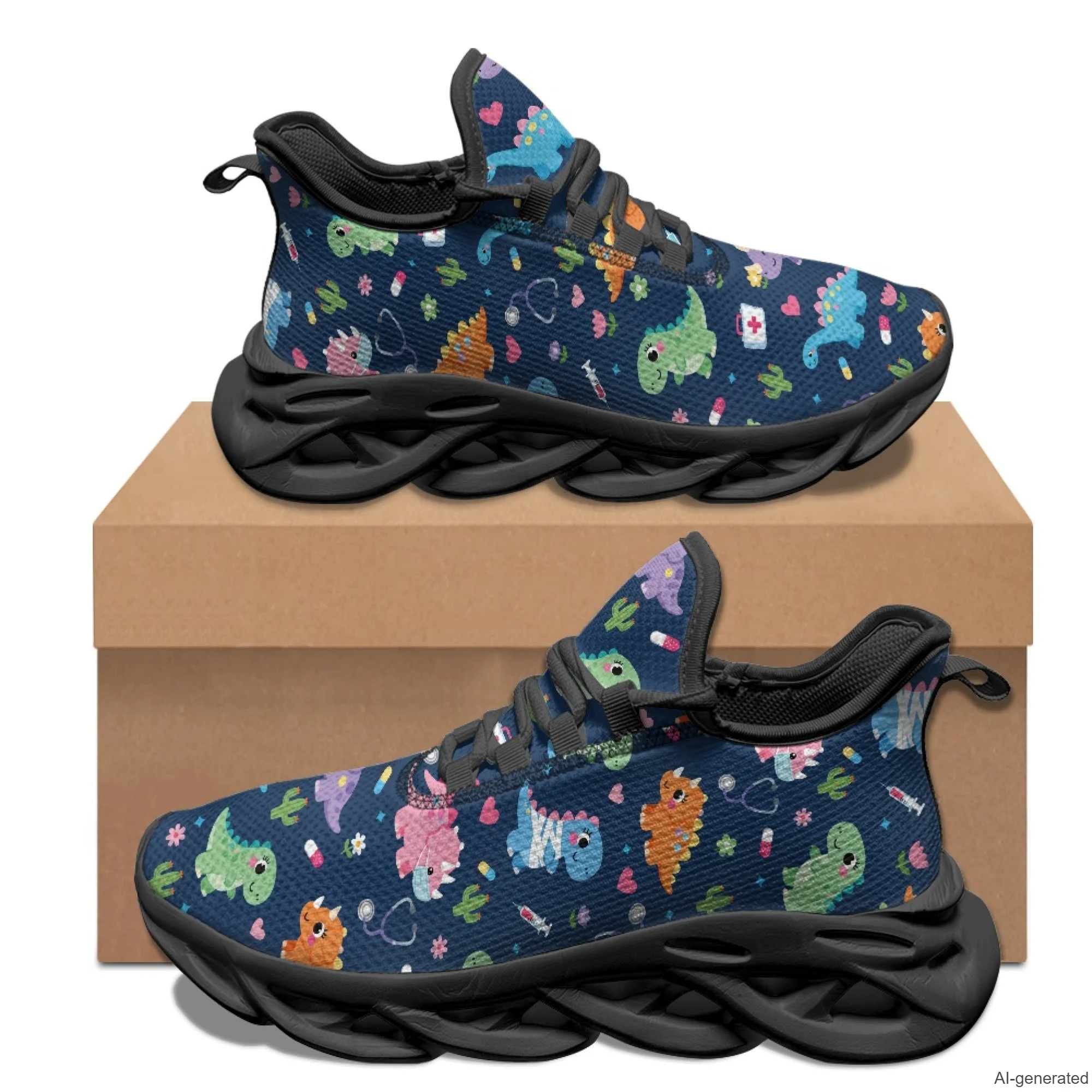 XIXIRIMIDO Max Soul Shoes Dinosaur Medical Pattern Print Running Shoes for Men Casual Fashion Women Snakers Walking Shoes 35-48