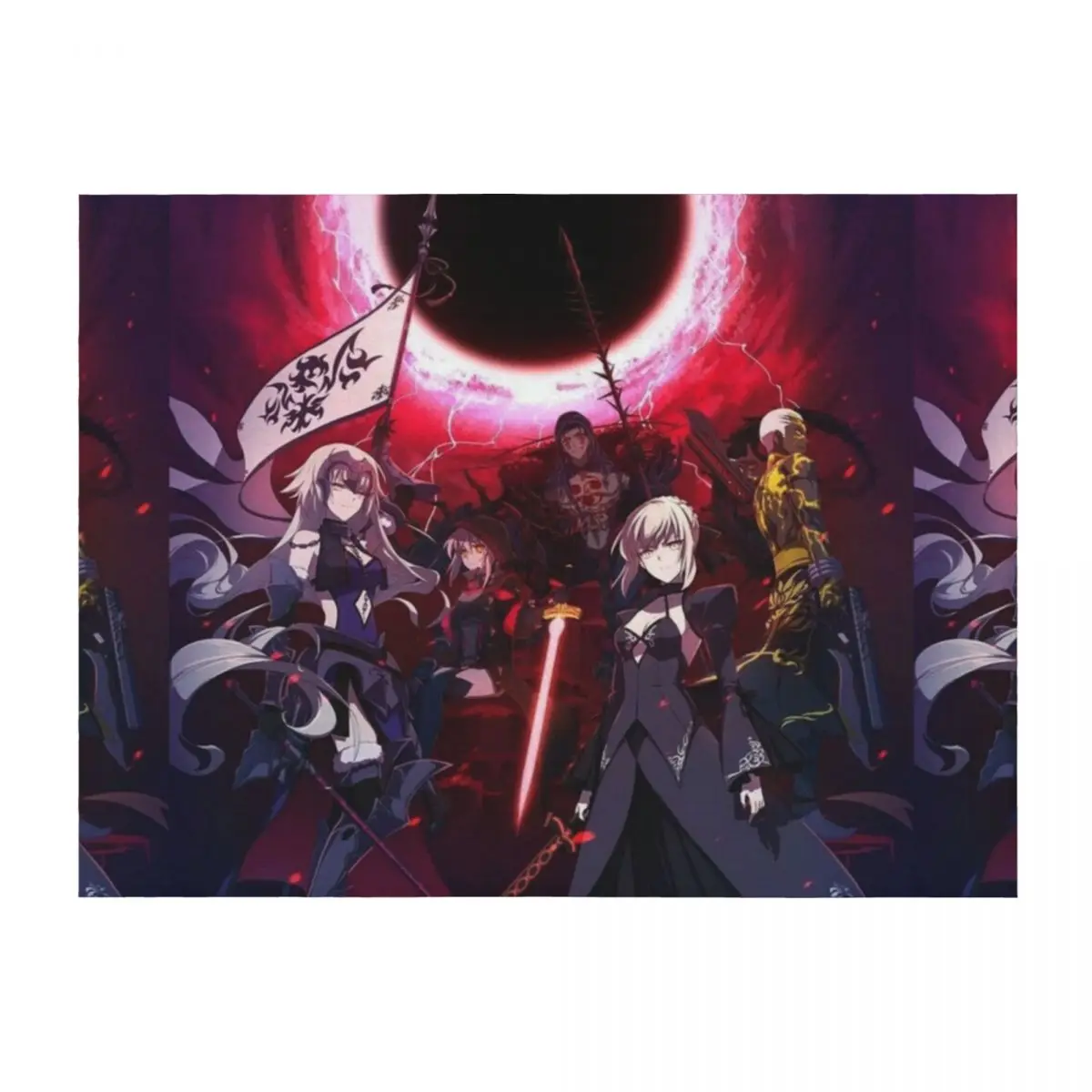 

Fate Stay Night Anime Throw Blanket Loose Stuffeds Flannel Fabric Blankets