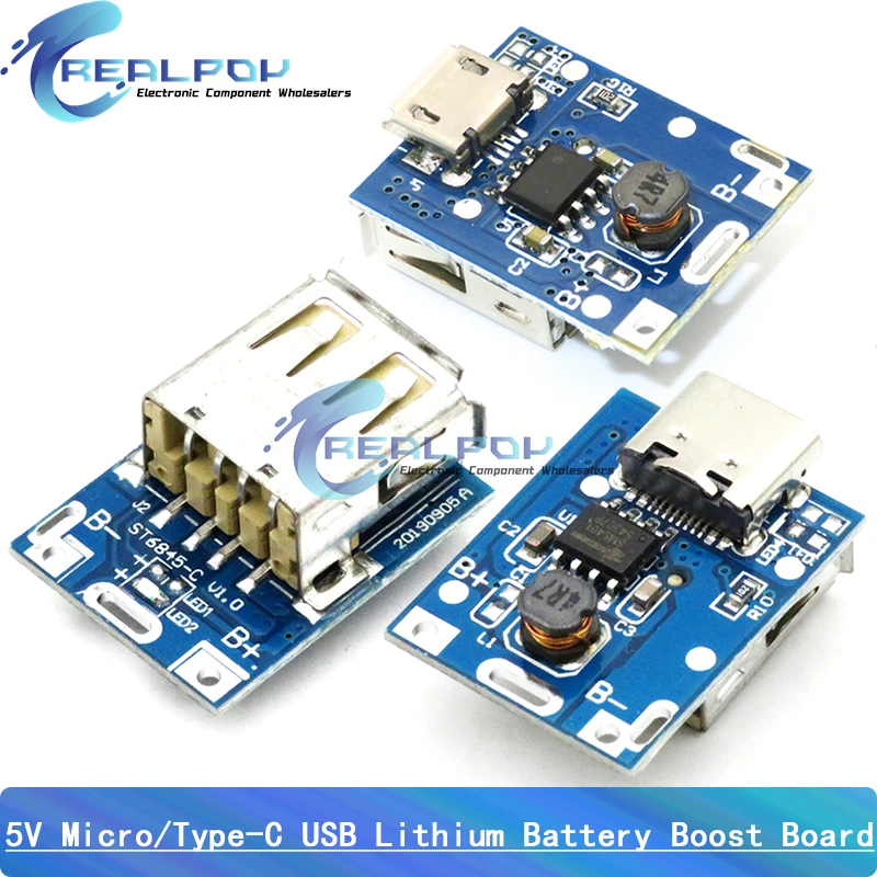 5V Boost Converter Step-Up moduł zasilania ładowania baterii litowej płyta ochronna wyświetlacz LED USB do DIY ładowarka 134 n3p TYPE-C