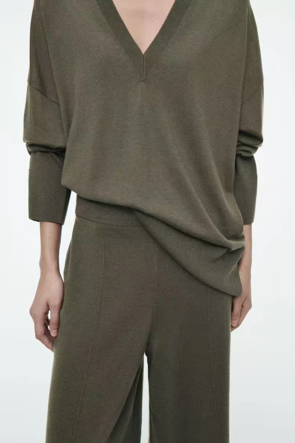 XIMIAN APPAREL 2026 YAZHIMEI Traf cos Autumn new style of Women's casual Standard fit wide-leg wool blend knitted capri pants