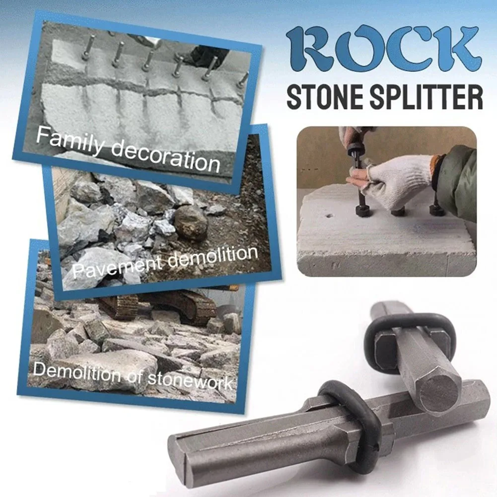 

Rock For Stone Splitter Set 3pcs for Efficient Splitting of Hard For Stone Granite Marble Drill Sizes 16mm 18mm 23mm