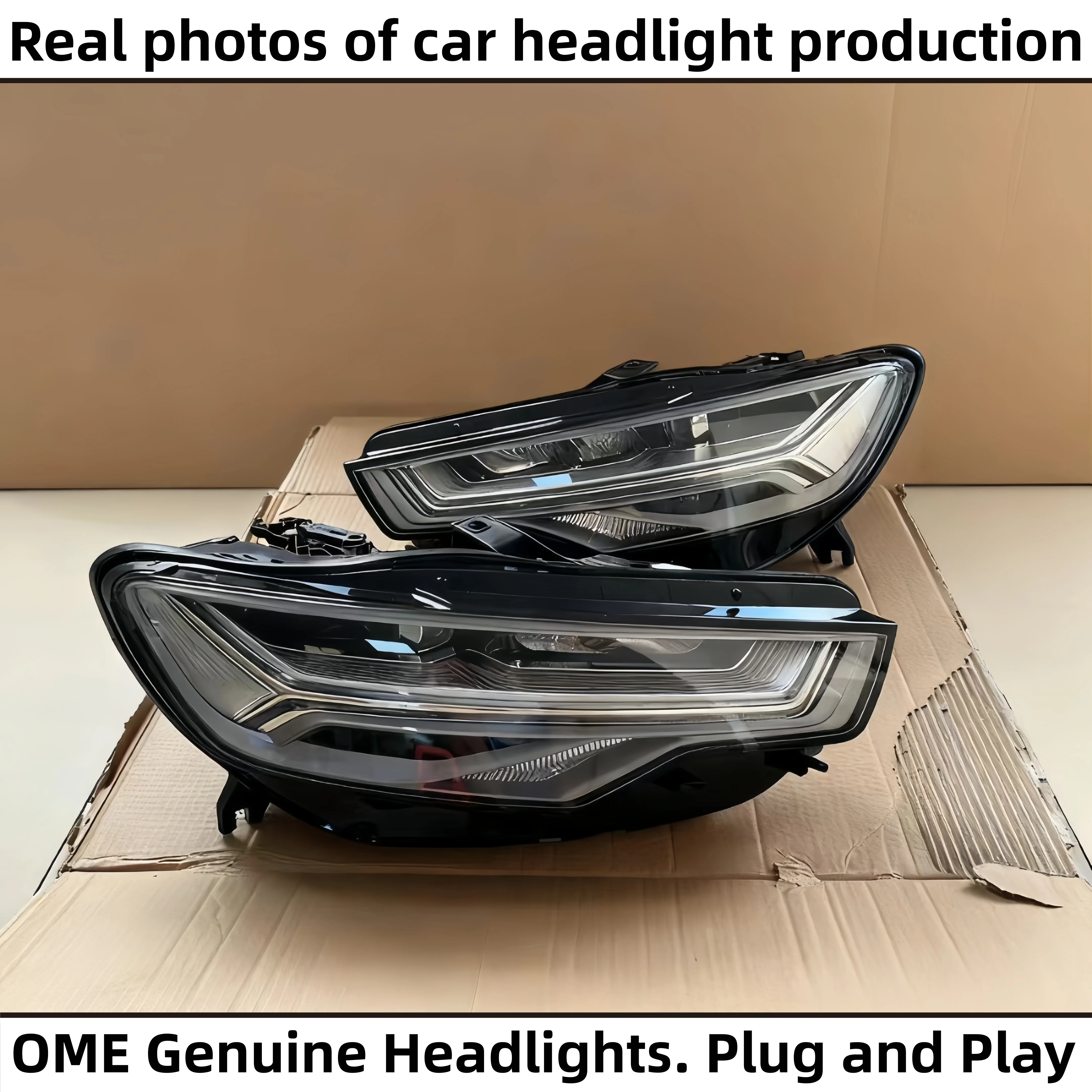 For Audi 2012-2015 A6C7 Original Upgraded Version LED Tun Signal Daytime Running Lights Y-shaped Headlight Assembly