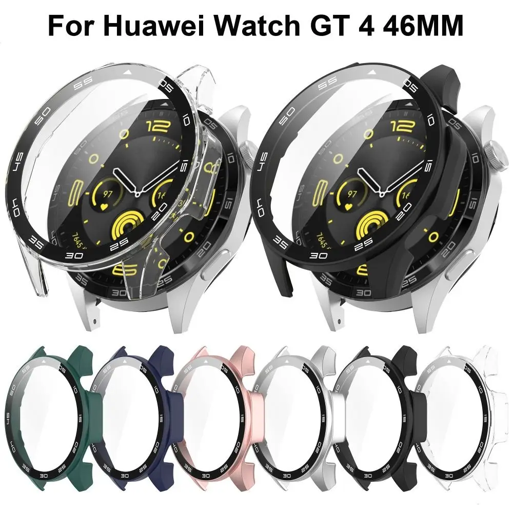 Screen Protector For Huawei Watch GT 4 46mm Tempered PC Protective Case With Scale Hard Cover Shell Smart Watch Accessories