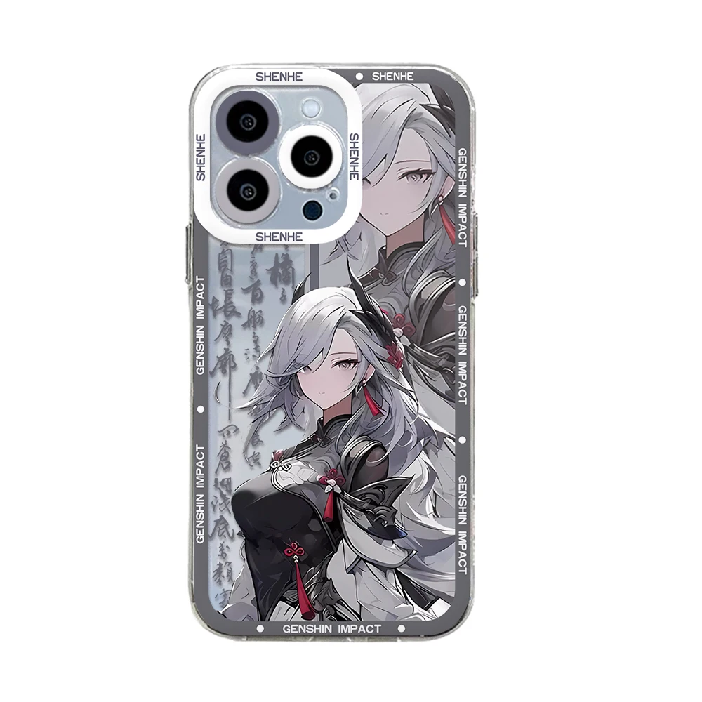 Genshin Impact Raiden Ayaka Phone Case For Samsung S24 S23 S22 S21 S20 S10 FE Note20 Note10 Plus Ultra Lite 5G Clear Soft Cover