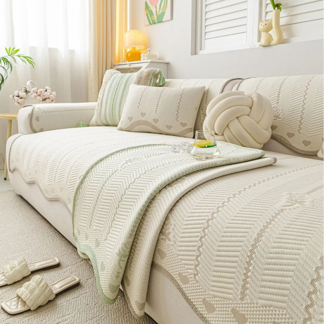 Summer Ice Silk Cool Sofa Covers Towel Pets Kid Mat  Anti-slip Couch Protector Slipcover Removable Sofa Blanket for Living Room