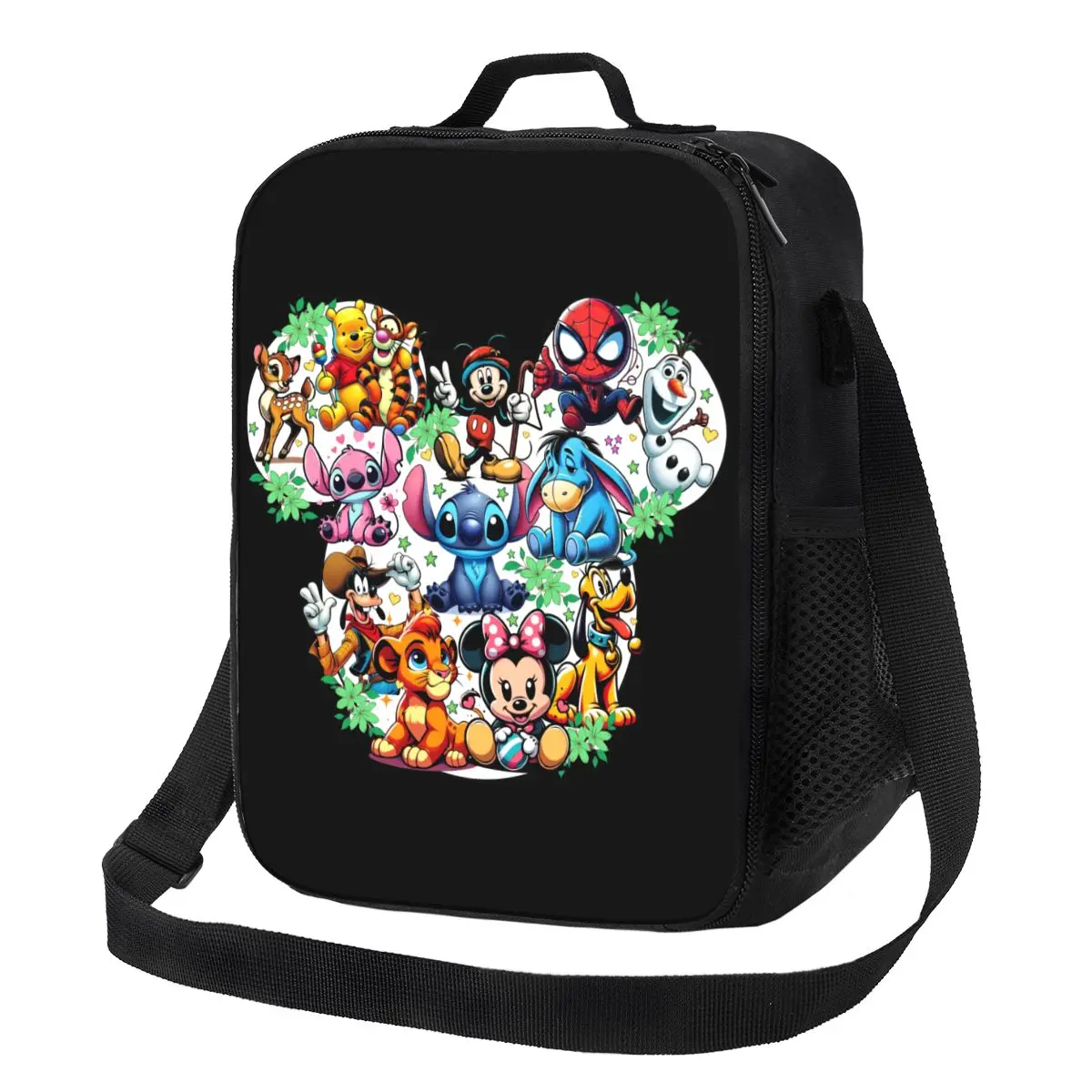 

Custom Mickey Mouse Anime Cartoon Insulated Lunch Bag for Camping Travel Leakproof Cooler Thermal Bento Box Women Kids