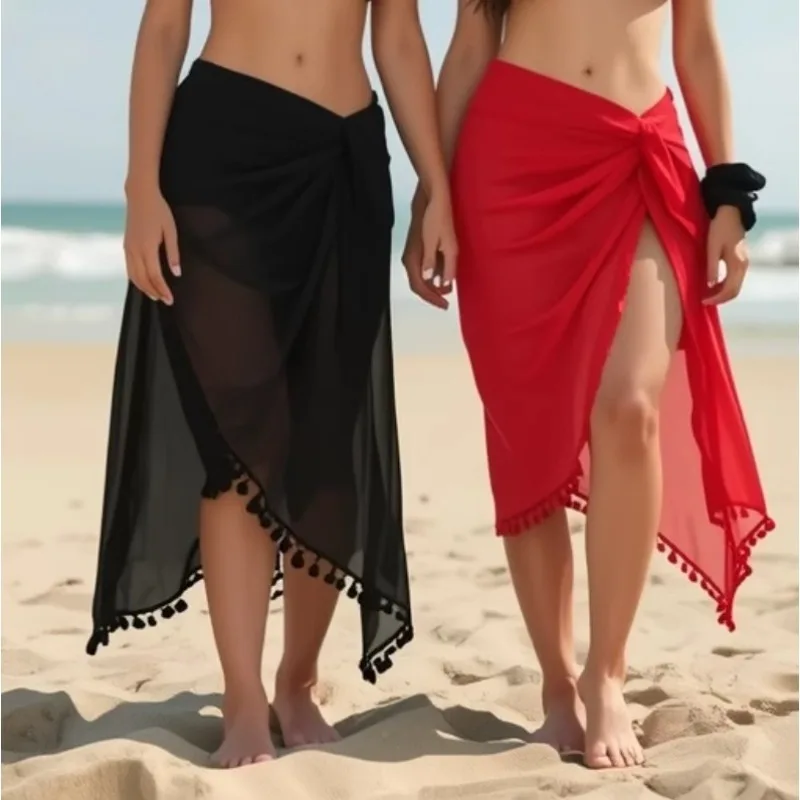 

Beach Shawl for Women - Fringe Scarf Wrap Summer Seaside Vacation Style Tassel Beach Wrapped Skirt