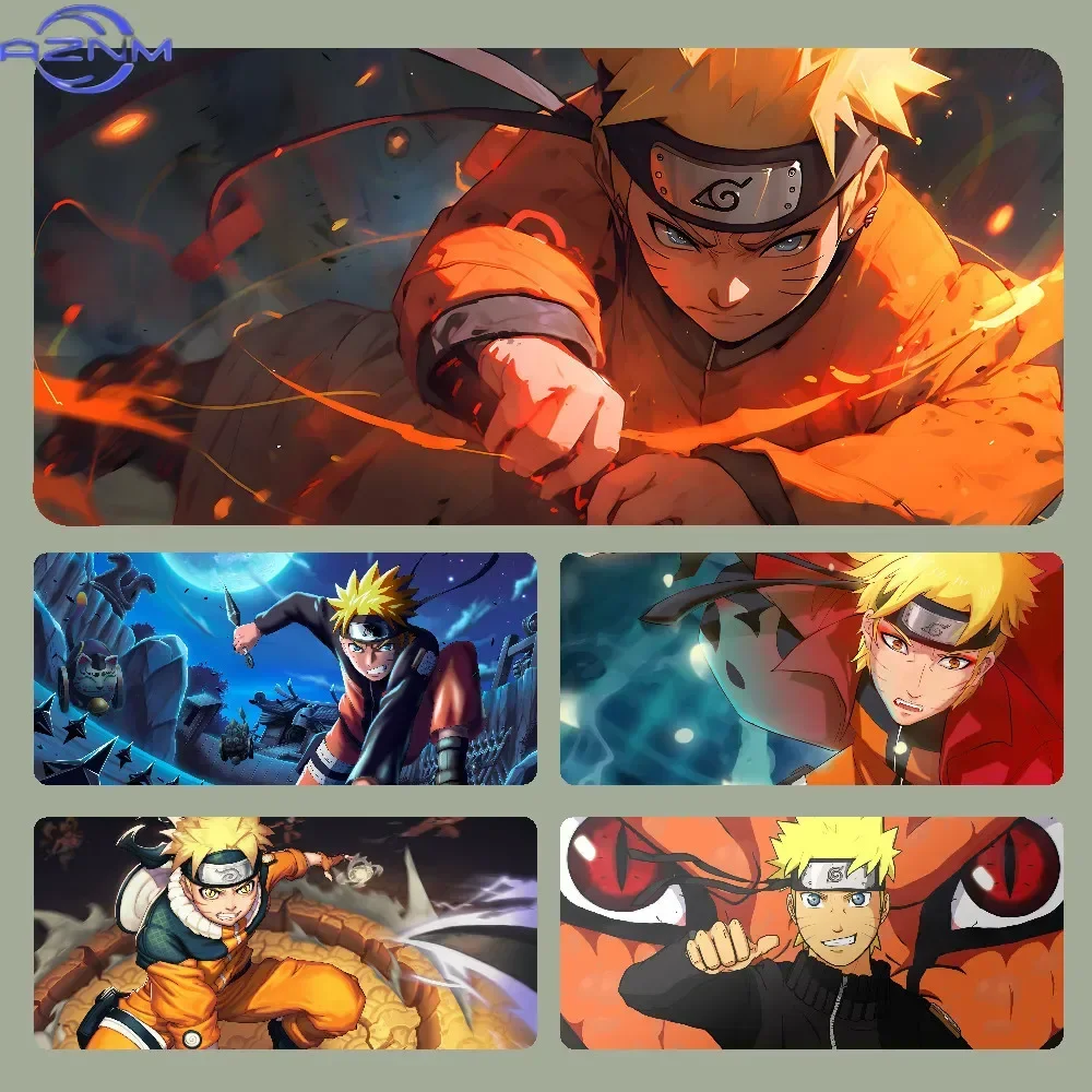 Anime Naruto Uzumaki Mouse Pad, Rubber Non Slip Gaming Desk Mat, Multiple Optional Dynamic Battle Character Art Mouse Pad for De