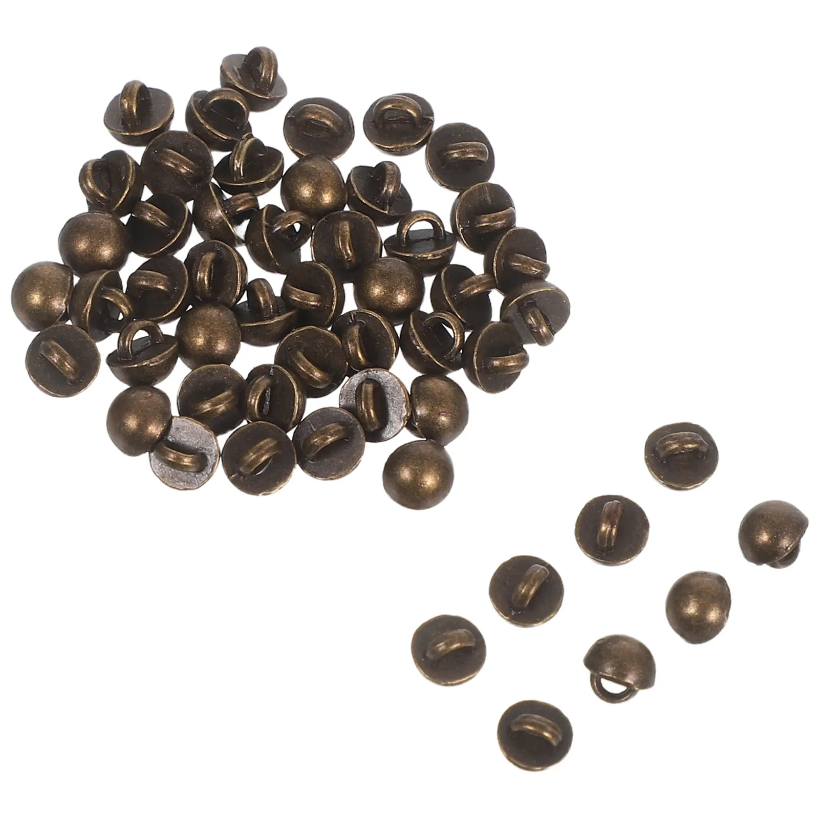 50Pcs Mini Mushroom Metal Buttons 4Mm Dome Shank Zinc Alloy Half Round Shank for DIY Sewing Crafts Stuffed Animal Eyes