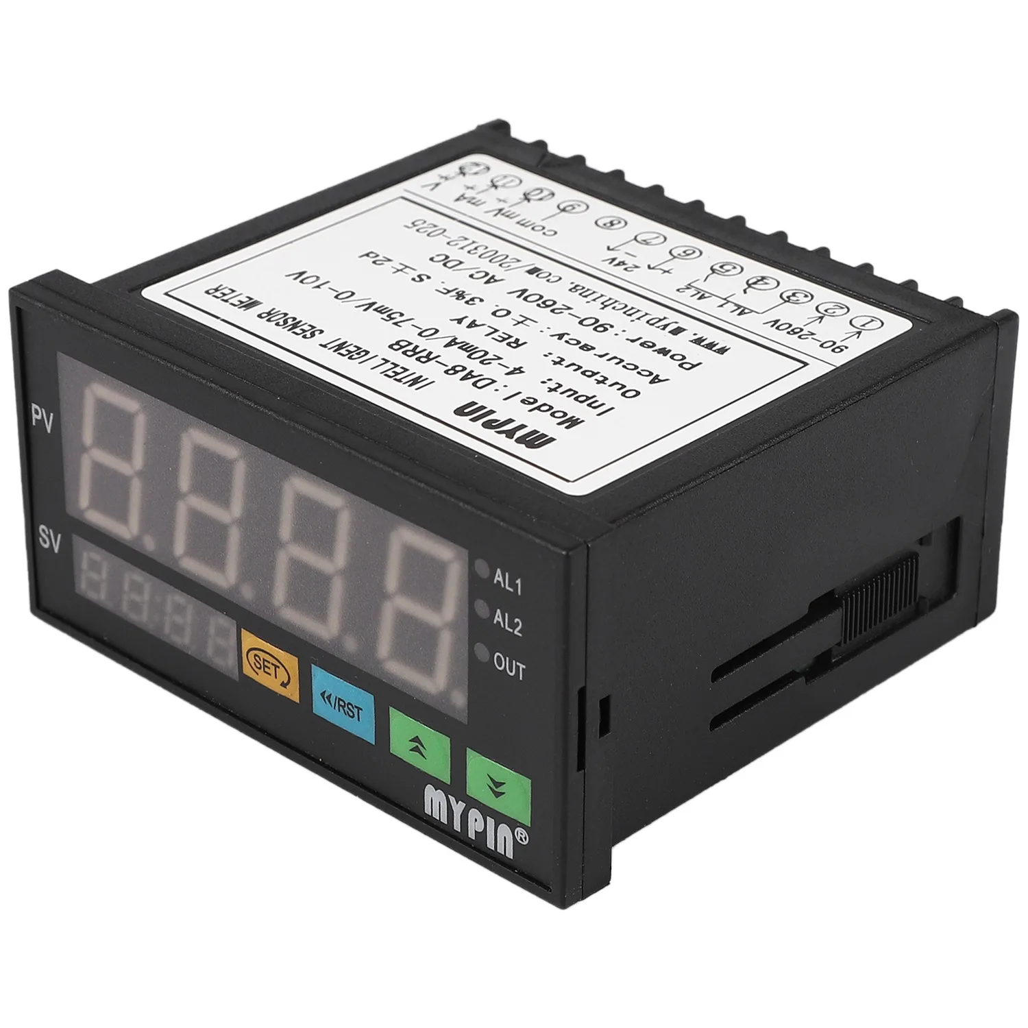 A47U mypin Digital Sensor Meter Multi-Functional Intelligent Led Display 0-75Mv/4-20Ma/0-10V 2 Relay Alarm Output Da8-Rrb
