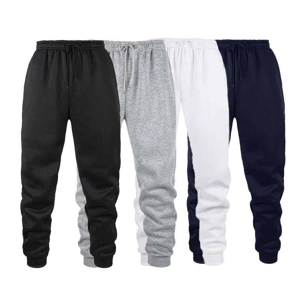 

2025 Mens Jogging Sports Pants Autumn Winter Sweatpants Men Sports Gym Trousers Fashion Solid Color Casual Workout Long Pants